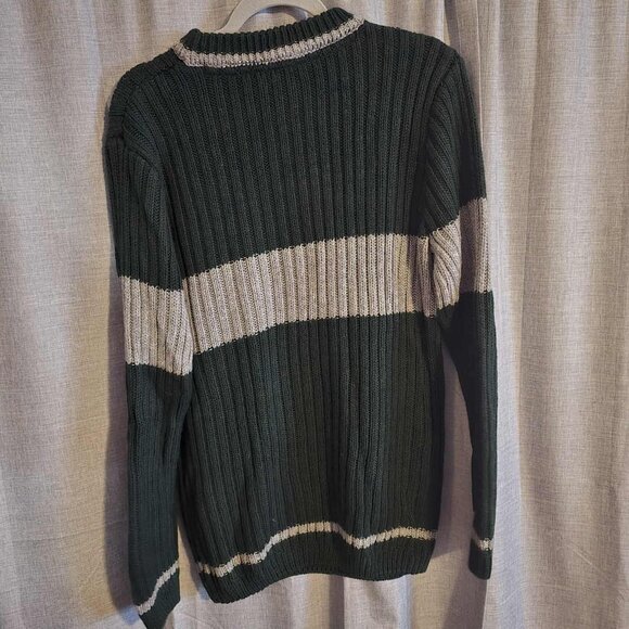 Harry Potter Slytherin Quidditch Sweater Green Striped Adult Size M - Picture 4 of 5